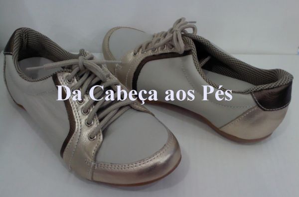 Sapatênis Nude / Dourado/ Café