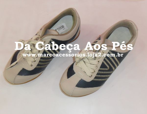 Sapatênis Nude c/ detalhes Azul