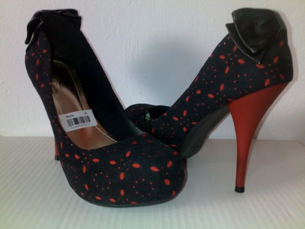 Salto Alto Boneca Preto / Vermelho