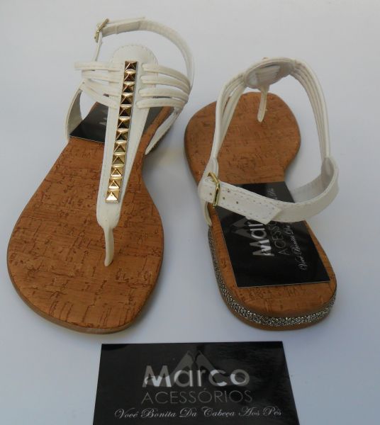Rasteirinha Branca com Spikes